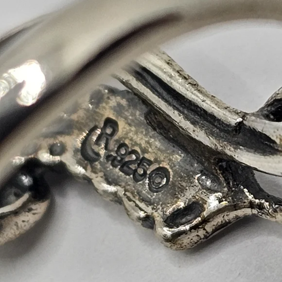 Authentic Carolyn Pollack Sleeping Beauty Turquoise Two Finger Ring 925 Sz 8/9 - Picture 4 of 6